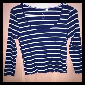 Striped Crop top half sleeve